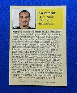Dak Prescott Dallas Cowboys rookie card Dak Prescott rookie card