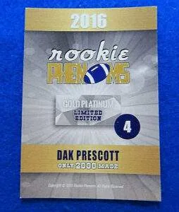 Dak Prescott Dallas Cowboys rookie card Dak Prescott rookie card
