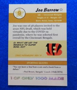 Joe Burrow rookie card