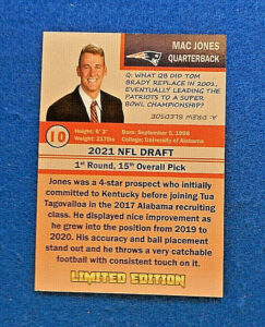 Mac Jones New England Patriots Rookie card