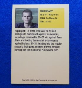 Tom Brady Michigan football card