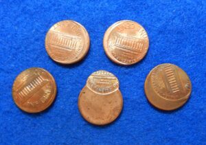 Lincoln cent off-center error coins