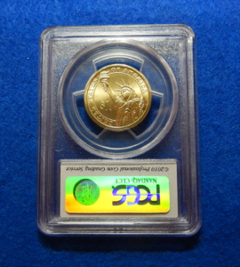 James K. Polk graded one dollar coin
