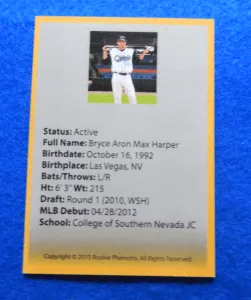 Bryce Harper Rookie Card Bryce Harper Custom Rookie Card