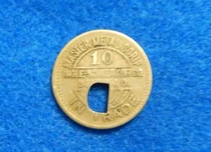 Coal Scrip Token 10 Cents - Dawson Daylight Coal Coal Scrip Token 10 Cents - Dawson Daylight Coal