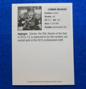Connor McDavid Edmonton Oilers card Connor McDavid Custom Rookie Card