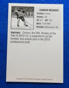 Connor McDavid Edmonton Oilers card Connor McDavid custom hockey card