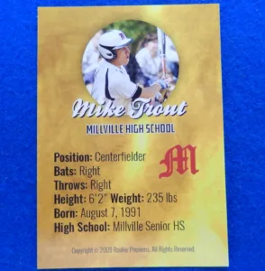 Mike Trout Custom Millville High School Rookie Card