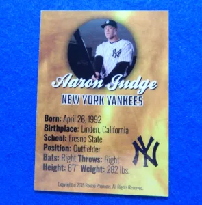 Aaron Judge Custom College Rookie Card Aaron Judge Custom College Rookie Card