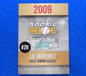 J.D. Martinez Custom Minor League Rookie Card J.D. Martinez Custom Minor League Rookie Card