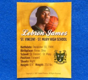 Lebron James High School rookie card Lebron James High School Basketball Card
