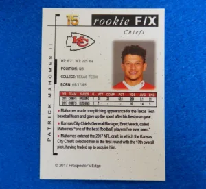 Patrick Mahomes Kansas City Chiefs Rookie Card