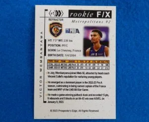 Victor Wembanyama Rookie Refractor Basketball Card Victor Wembanyama Rookie Refractor Basketball Card