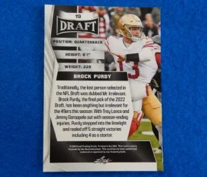 Brock Purdy LEAF DRAFT Rookie Card Brock Purdy LEAF DRAFT Rookie Card