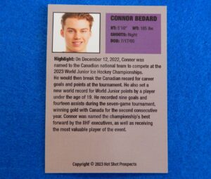 Connor Bedard Regina Pats Rookie Hockey Card