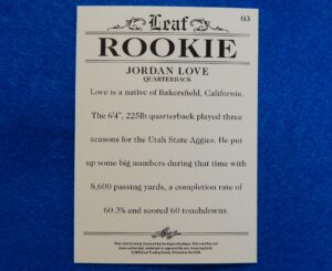 Jordan Love LEAF Exclusive Rookie Card #03
