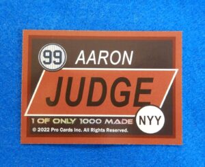 AARON JUDGE ALL RISE Baseball Card by Pro Cards