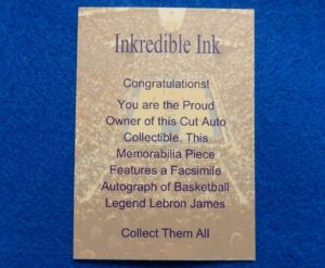 Lebron James Inkredible Ink Facsimile Autograph Basketball Card