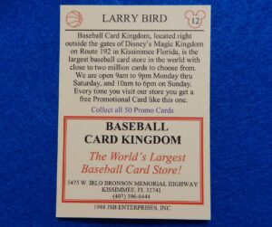 Larry Bird Baseball Card Kingdom Promo Card