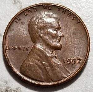 1957-P Lincoln Wheat Cent "BIE" Die Chip Error Coin