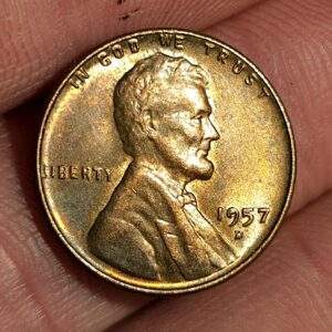 1957-D Lincoln Wheat Cent Date Die Chips Error Coin