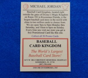 Michael Jordan Baseball Card Kingdom Promo Card