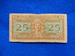 Military Payment Currency Series 521 25 Cents