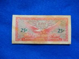 Series 641 Ten Cents Allied Military Certificate Military Payment Currency Series 641 25 Cents