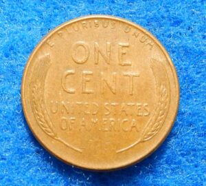 1957-D Lincoln Wheat Cent "BIE" Die Chip Error Coin