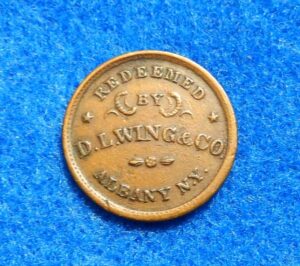 1860's Civil War Token - D.L. WING UNION FLOUR