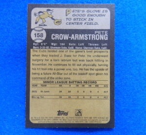 Pete Crow-Armstrong Bowman Chrome Rookie Card PETE-CROW ARMSTRONG 2022 TOPPS HERITAGE Rookie Card