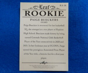 Stephen Curry Inkredible Ink Facsimile Autograph Basketball Card PAIGE BUECKERS 2023 Leaf Rookie card #RA-38