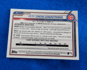 Pete Crow-Armstrong Bowman Chrome Rookie Card Pete Crow-Armstrong 2021 Bowman Chrome Rookie Card