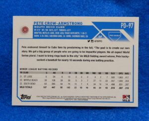 Pete Crow-Armstrong Bowman Chrome Rookie Card Pete Crow-Armstrong 2023 TOPPS Rookie Card