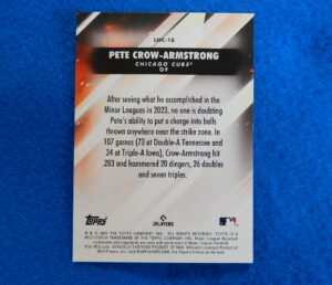 Pete Crow-Armstrong Bowman Chrome Rookie Card PETE-CROW ARMSTRONG 2024 Topps Let Him Cook Rookie Baseball Card