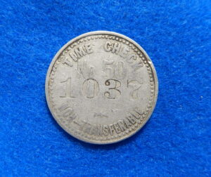 Texas Lumber Scrip Time Check Token, J.L. THOMPSON, Trinity TX