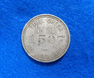 Texas Lumber Scrip Time Check Token, J.L. THOMPSON, Doucette TX