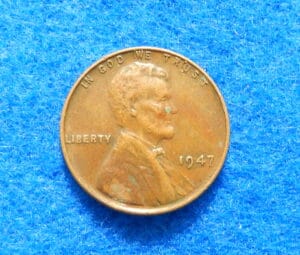 1947 Lincoln Wheat Cent Capped Die Error Coin