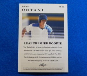 hohei Ohtani Leaf Premier Rookie Baseball Card PR-05