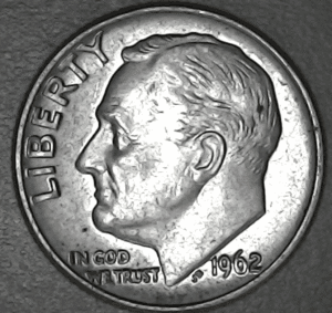 Error Dime: 1962D/D SILVER Roosevelt RPM Repunched Mint Mark