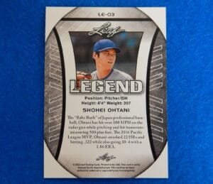 Shohei Ohtani Leaf Rookie Baseball Card SHOHEI OHTANI 2023 Leaf Exclusive Edition Legend Baseball Card LE-03