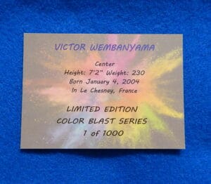 Victor Wembanyama Color Blast Rookie basketball card, 1 of 1000