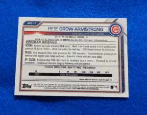 Pete Crow-Armstrong Bowman Chrome Rookie Card Pete Crow-Armstrong 2021 Bowman Chrome Rookie Card BDC-12