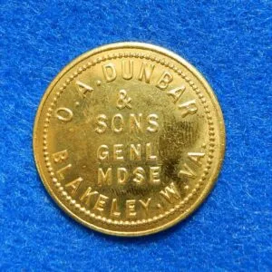 Coal Scrip token - O.A. Dunbar & Sons