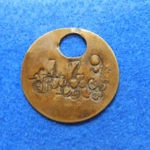 Brass Coal Miner's Tag