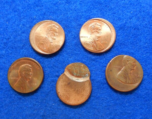 Lincoln cent off-center error coins
