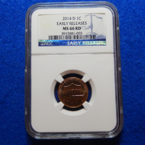2014 D Lincoln Cent NGC Graded MS66 RD Red Early Release Label Shield