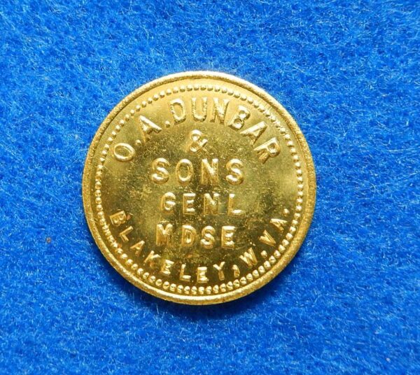 Coal Scrip token - O.A. Dunbar & Sons