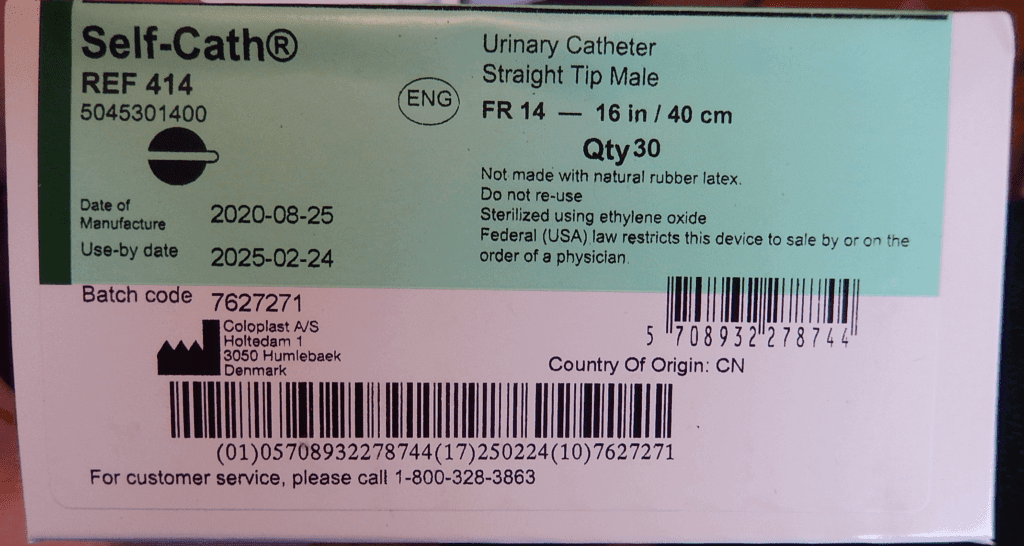 Coloplast Self-Cath Straight Tip Male Catheter Ref 414, 5045301400, Box ...
