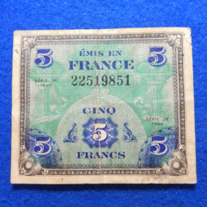 Allied Military Currency 5 Francs